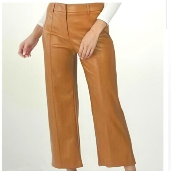 7 For All Mankind Faux Leather Wide Leg Cropped Pants Size XS